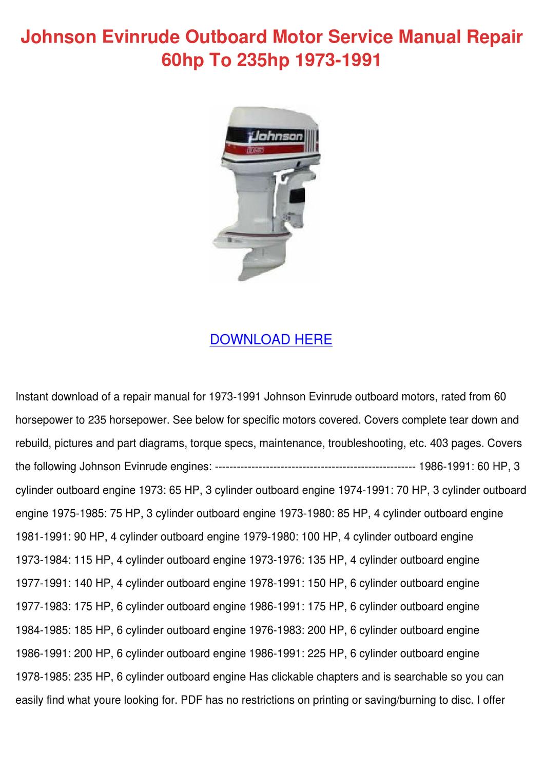 1985 evinrude 70 hp service manual pdf